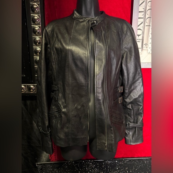 Giotti Firenze Jackets & Blazers - Giotti Firenze Dark Leather Jacket for Women
